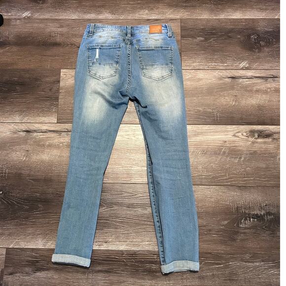 Resfeber Distressed Women's Skinny Boyfriend Cuffed Jeans Size 6 - Picture 2 of 6